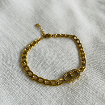 bracelet dubbel golden diamond 